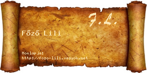 Főző Lili névjegykártya